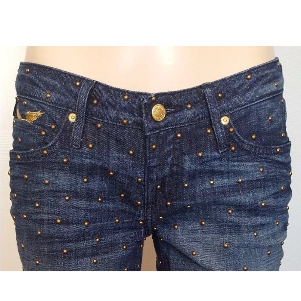 Robins 👖 jeans blue with studs Capri style robins jean